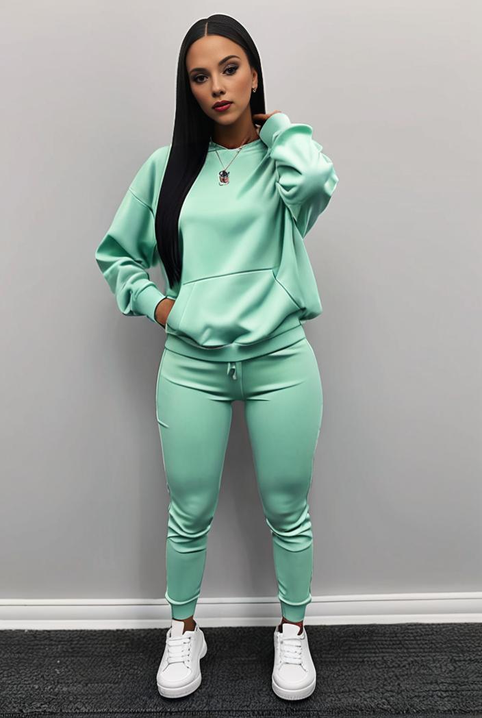 casual drawstring pants and hoodie combo set for women 136845