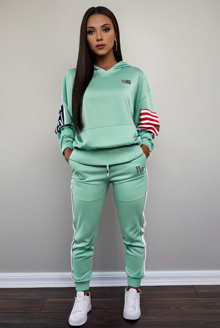 casual drawstring pants and hoodie combo set for women 136846