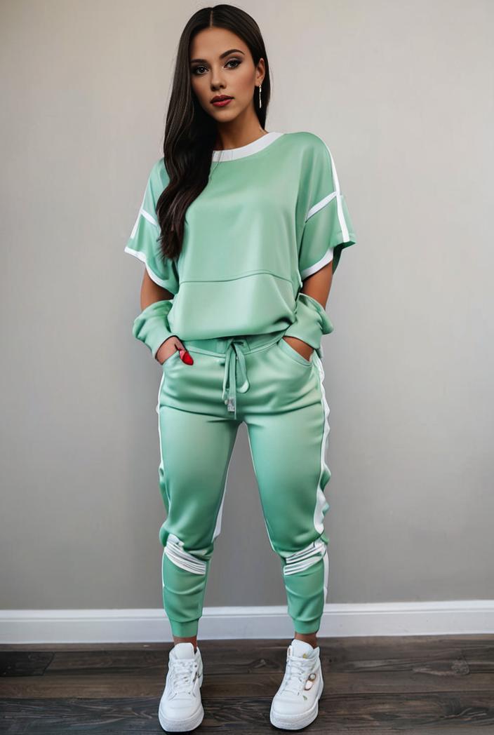 casual drawstring pants and hoodie combo set for women 136848
