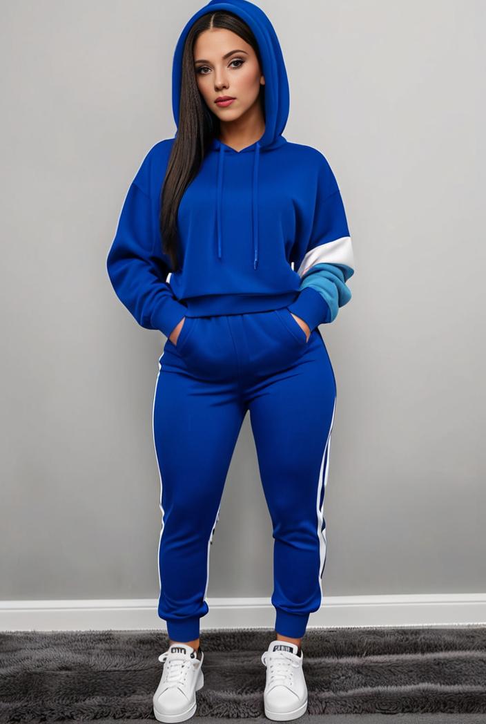 casual drawstring pants and hoodie combo set for women 136852