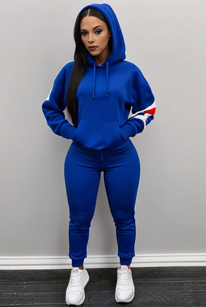 casual drawstring pants and hoodie combo set for women 136853