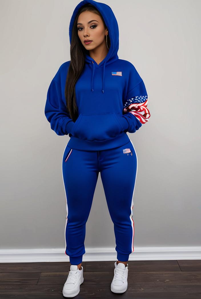 casual drawstring pants and hoodie combo set for women 136854