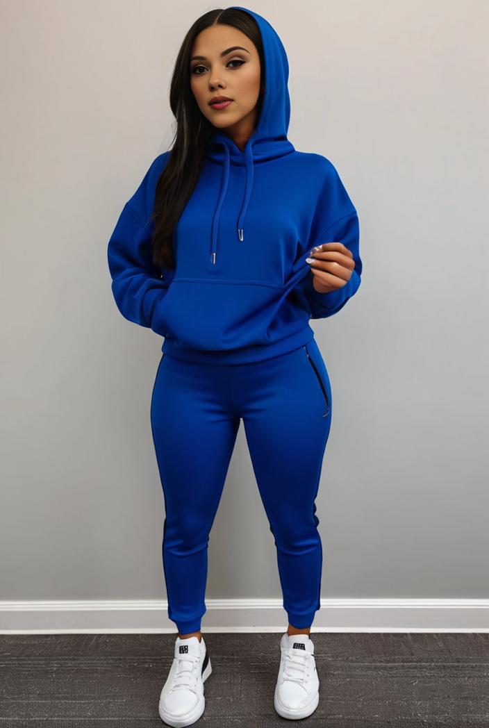 casual drawstring pants and hoodie combo set for women 136857