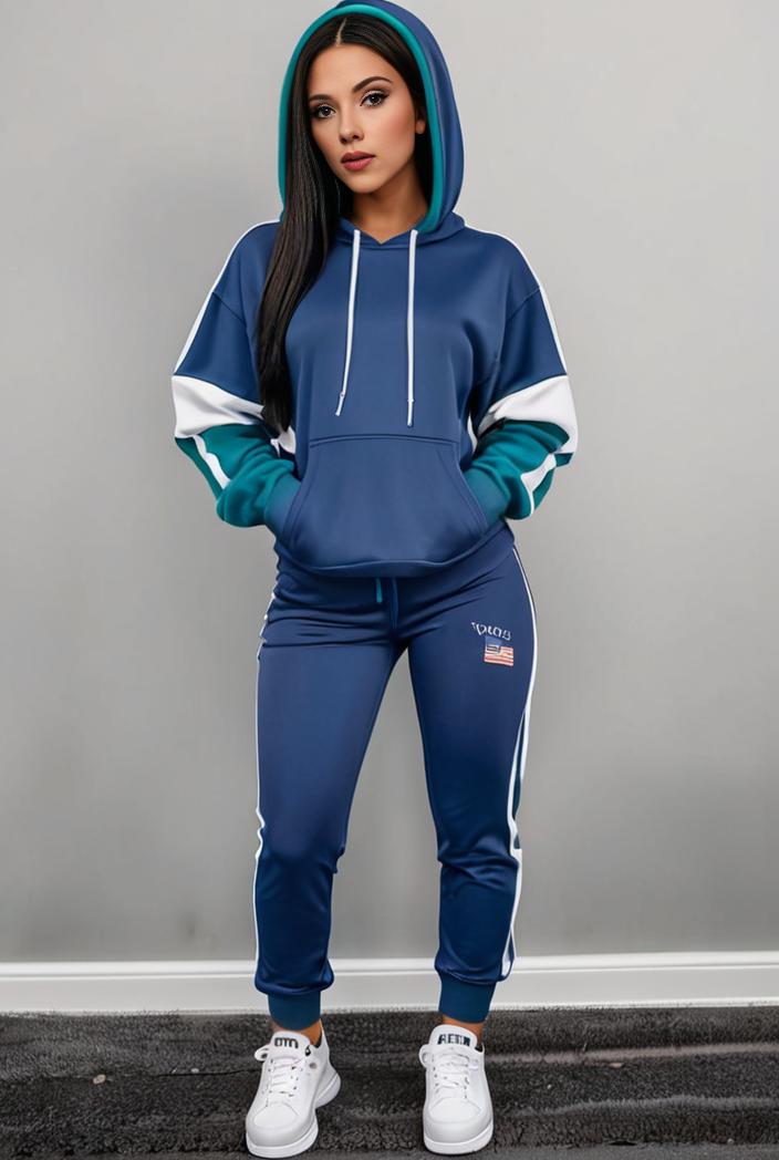 casual drawstring pants and hoodie combo set for women 136860