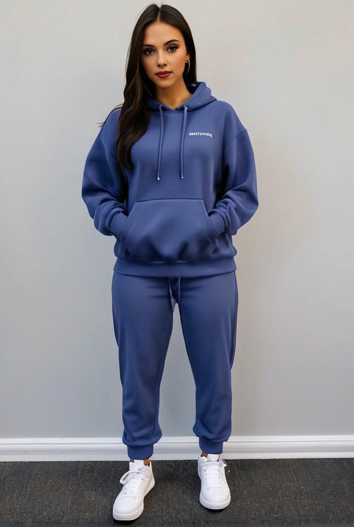 casual drawstring pants and hoodie combo set for women 136865