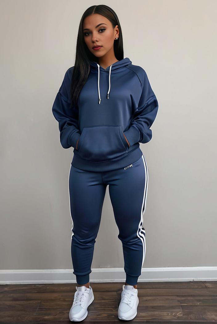 casual drawstring pants and hoodie combo set for women 136866