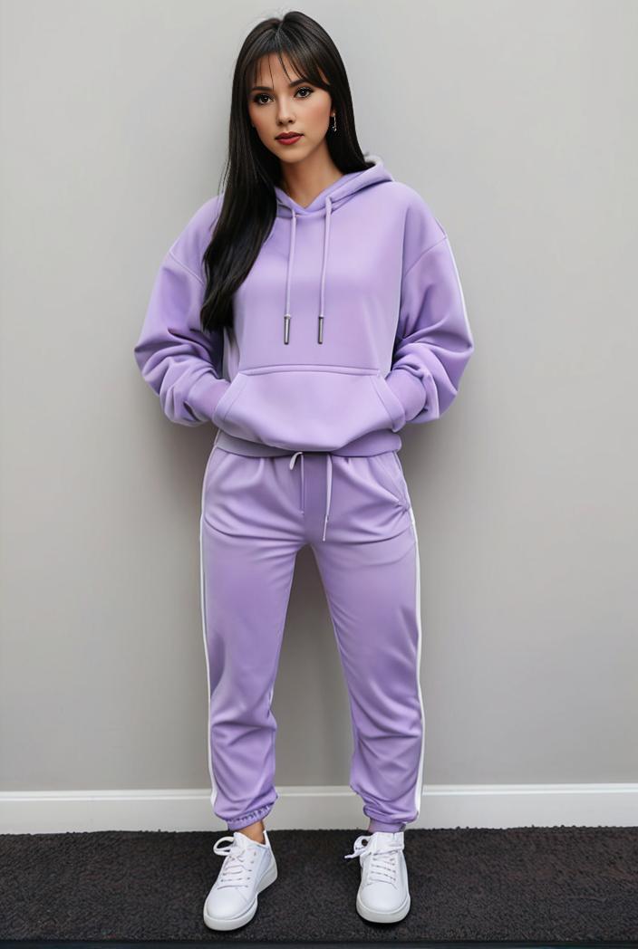 casual drawstring pants and hoodie combo set for women 136867