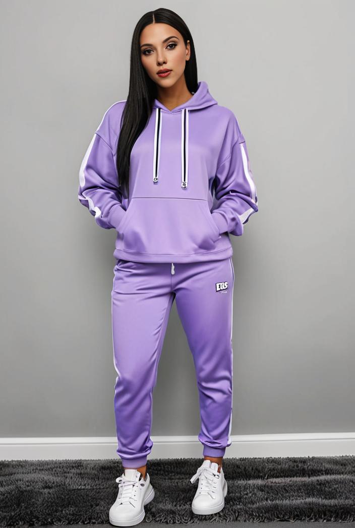 casual drawstring pants and hoodie combo set for women 136868