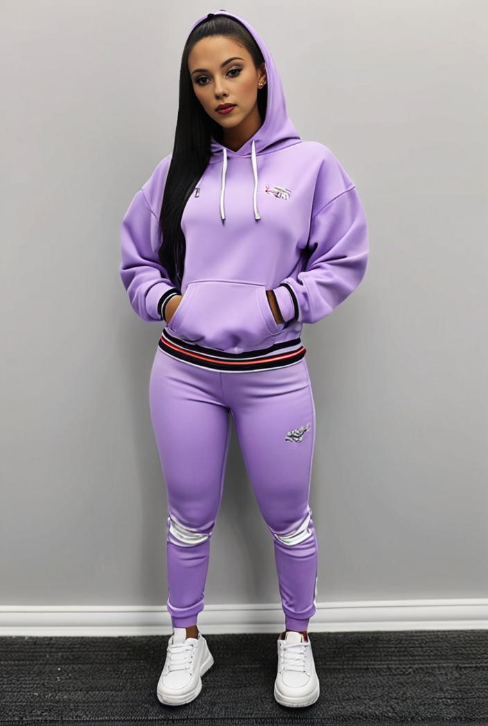 casual drawstring pants and hoodie combo set for women 136869