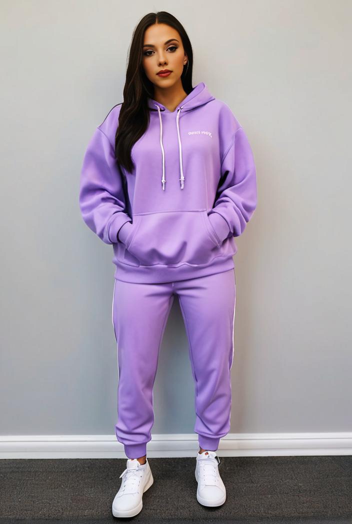 casual drawstring pants and hoodie combo set for women 136871