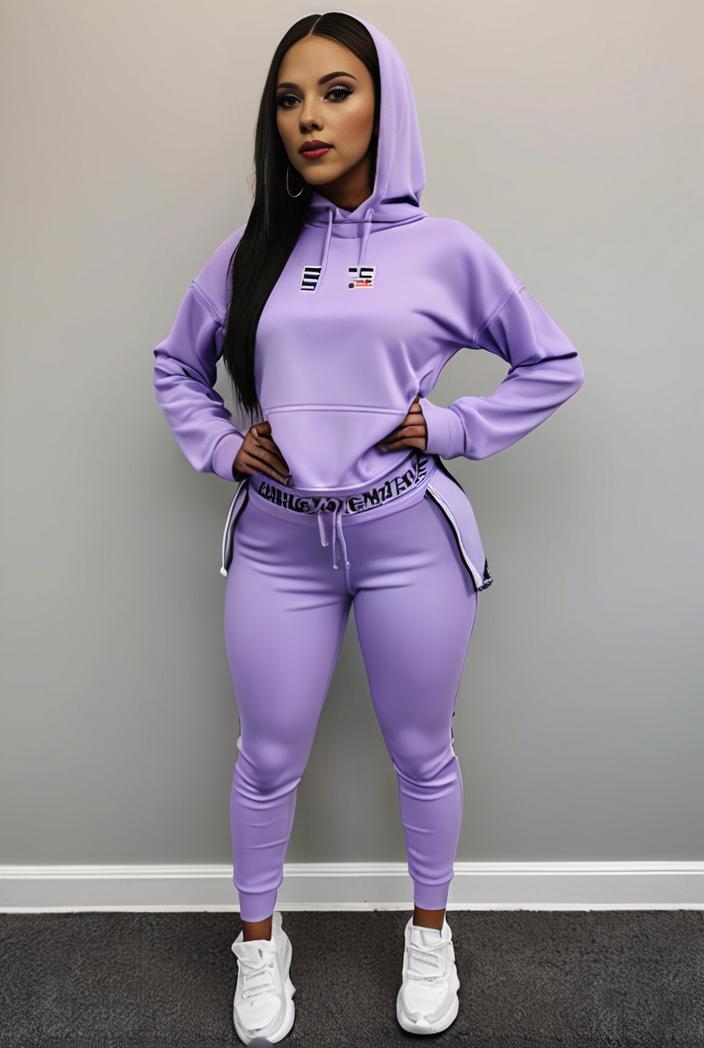 casual drawstring pants and hoodie combo set for women 136873