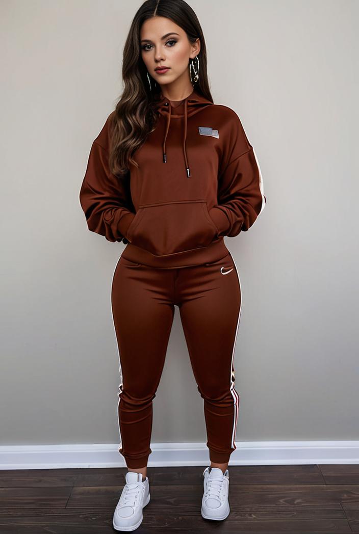 casual drawstring pants and hoodie combo set for women 136878