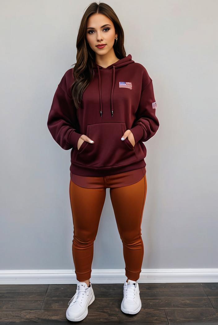 casual drawstring pants and hoodie combo set for women 136879