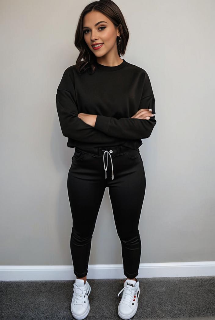 casual drawstring pants and hoodie combo set for women 136887