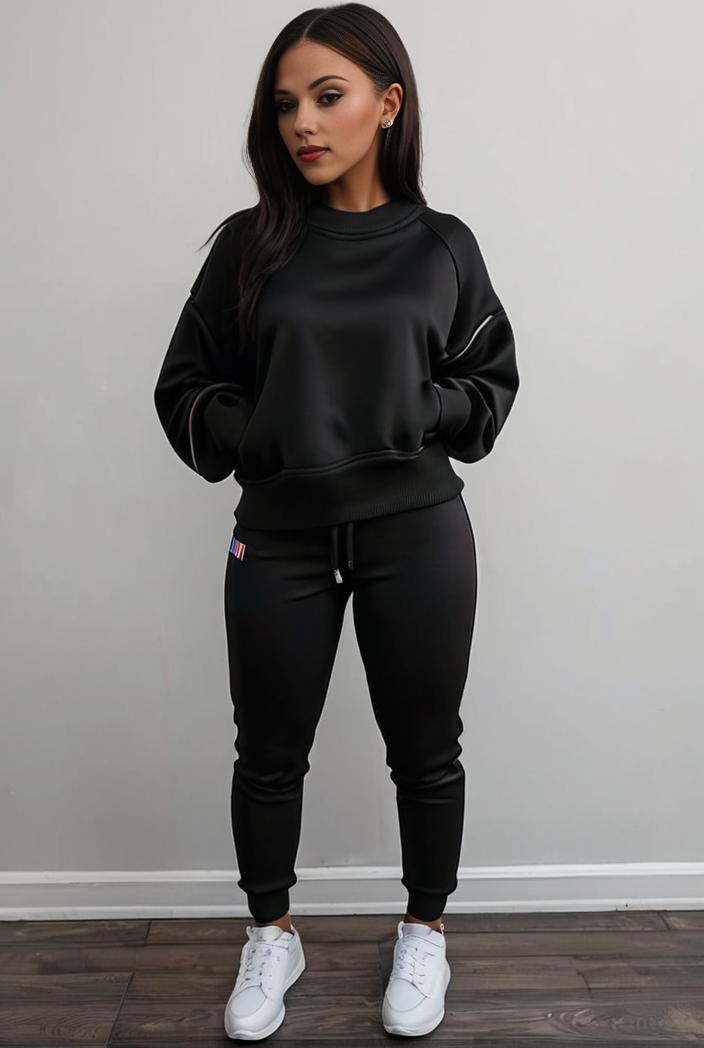 casual drawstring pants and hoodie combo set for women 136890