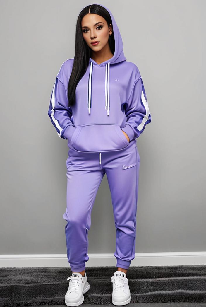 casual drawstring pants and hoodie combo set for women 136892