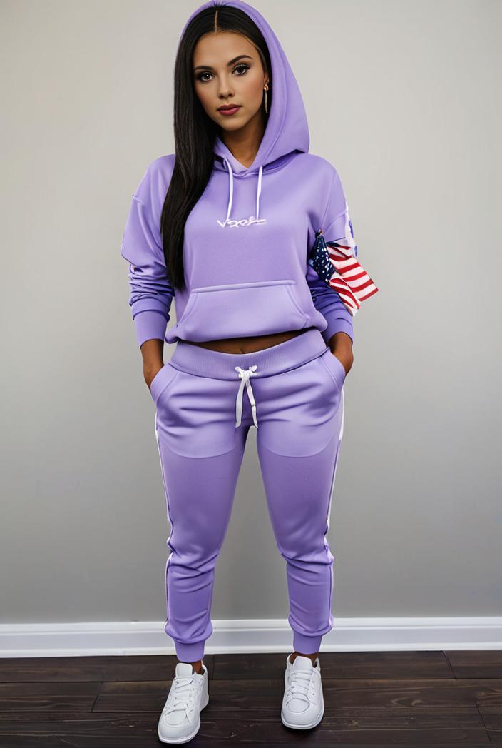 casual drawstring pants and hoodie combo set for women 136894