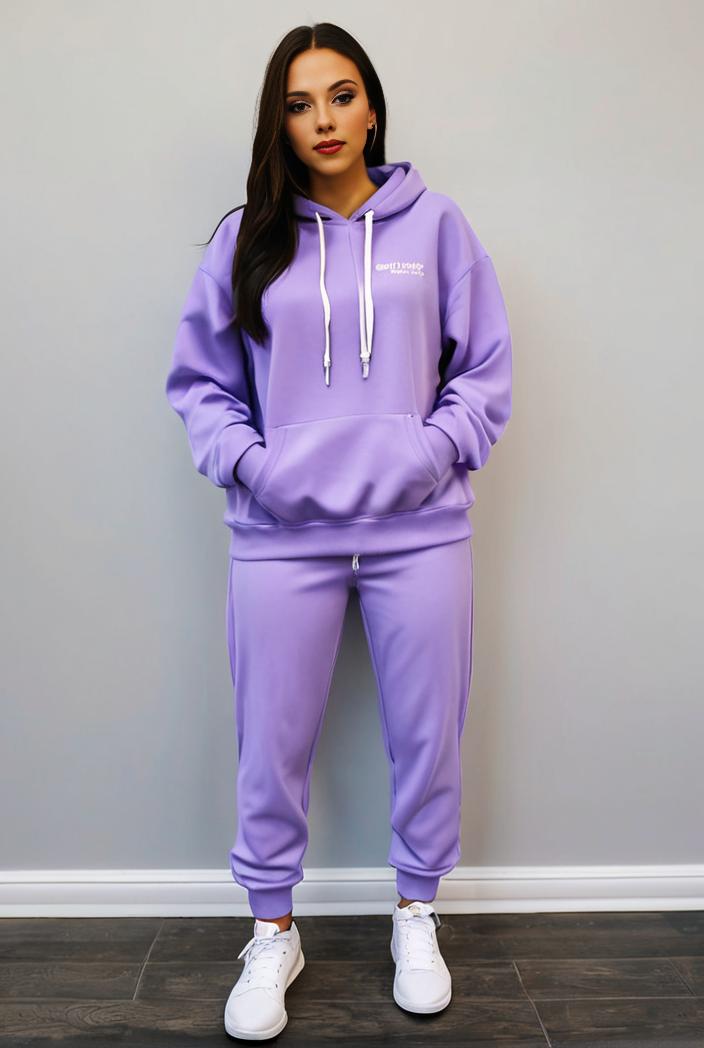 casual drawstring pants and hoodie combo set for women 136895