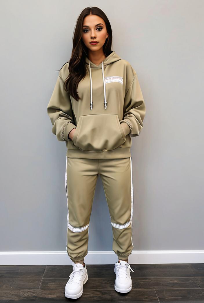 casual drawstring pants and hoodie combo set for women 136903
