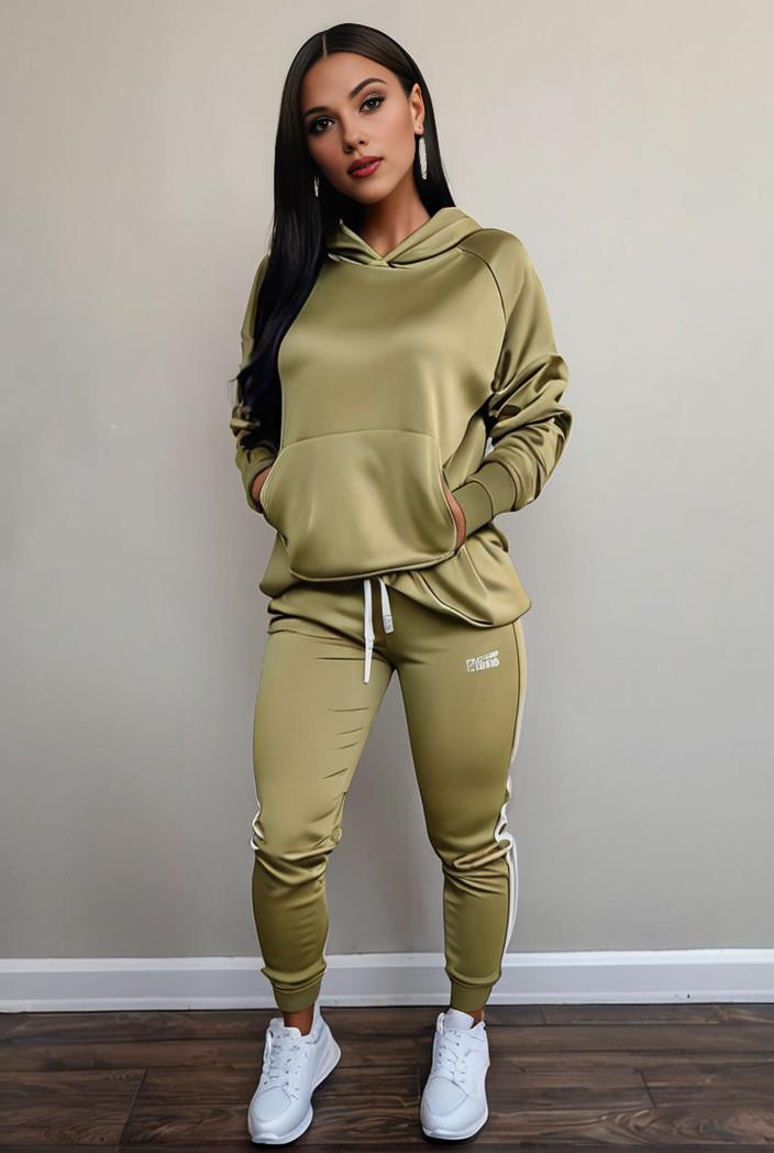 casual drawstring pants and hoodie combo set for women 136906