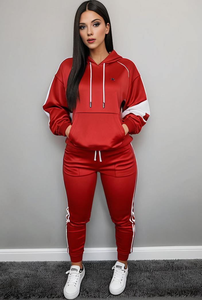 casual drawstring pants and hoodie combo set for women 136908