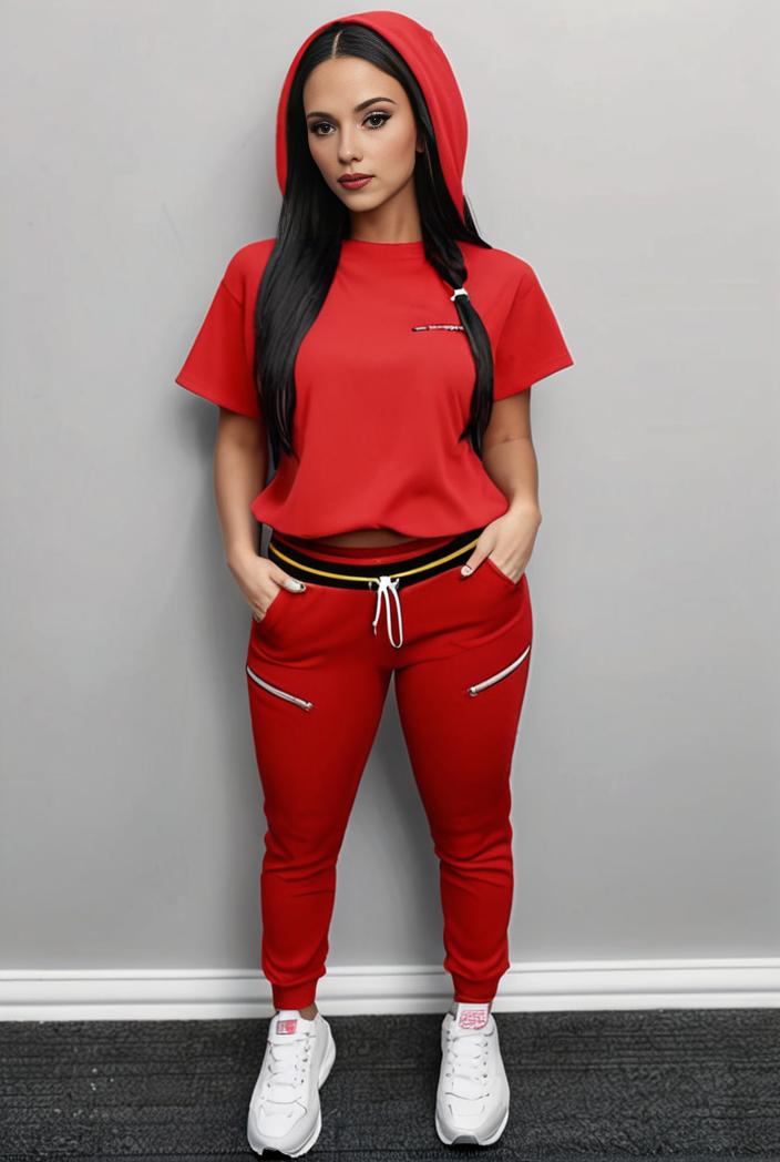 casual drawstring pants and hoodie combo set for women 136909