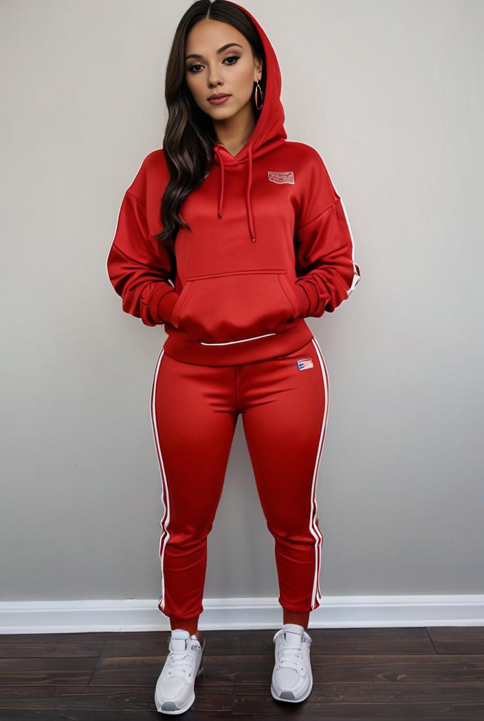 casual drawstring pants and hoodie combo set for women 136910