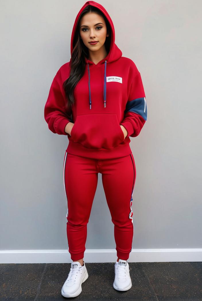 casual drawstring pants and hoodie combo set for women 136911