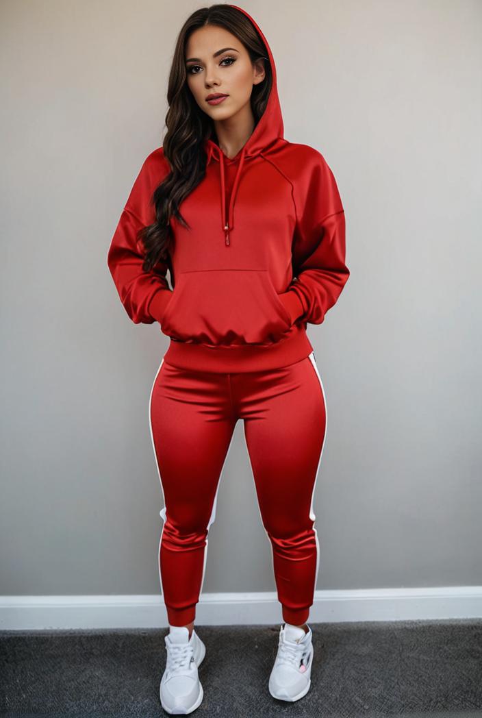 casual drawstring pants and hoodie combo set for women 136912