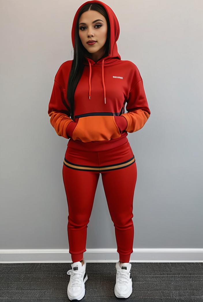 casual drawstring pants and hoodie combo set for women 136913