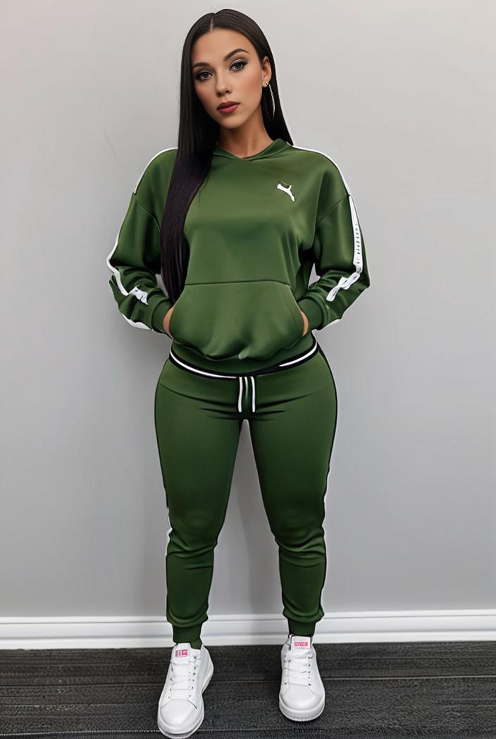 casual drawstring pants and hoodie combo set for women 136917