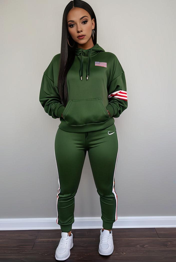 casual drawstring pants and hoodie combo set for women 136918