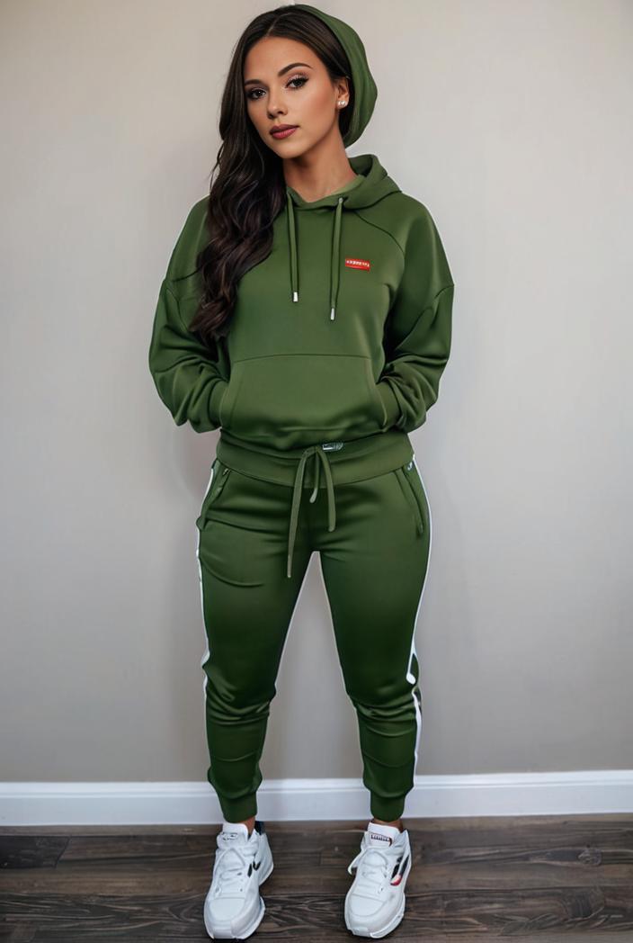 casual drawstring pants and hoodie combo set for women 136920