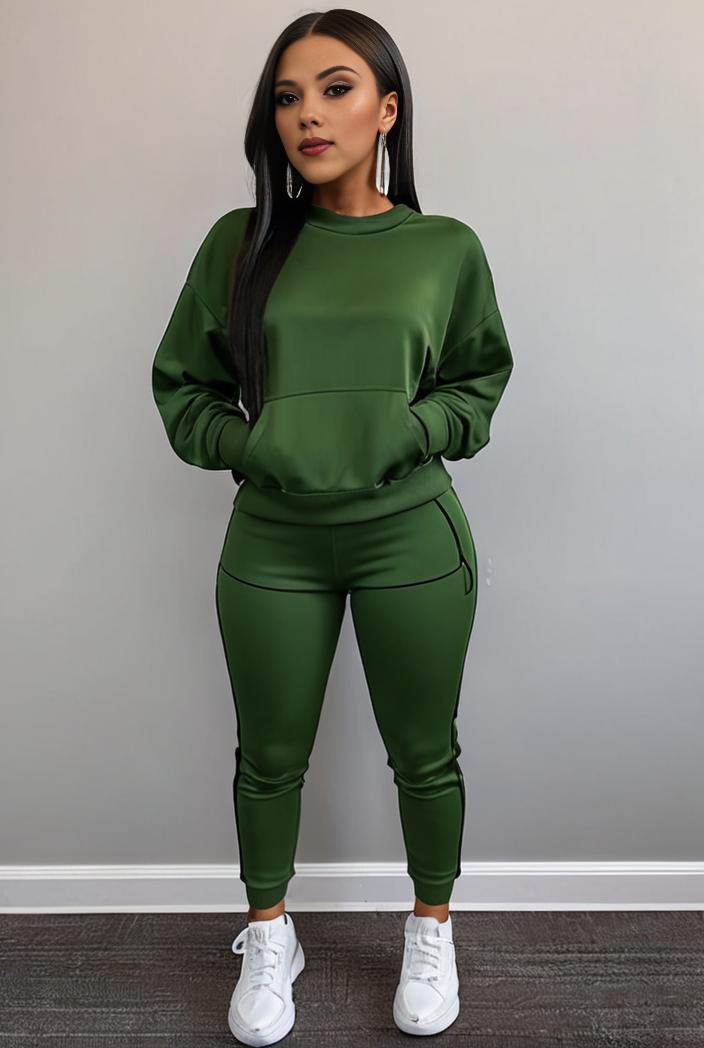 casual drawstring pants and hoodie combo set for women 136921