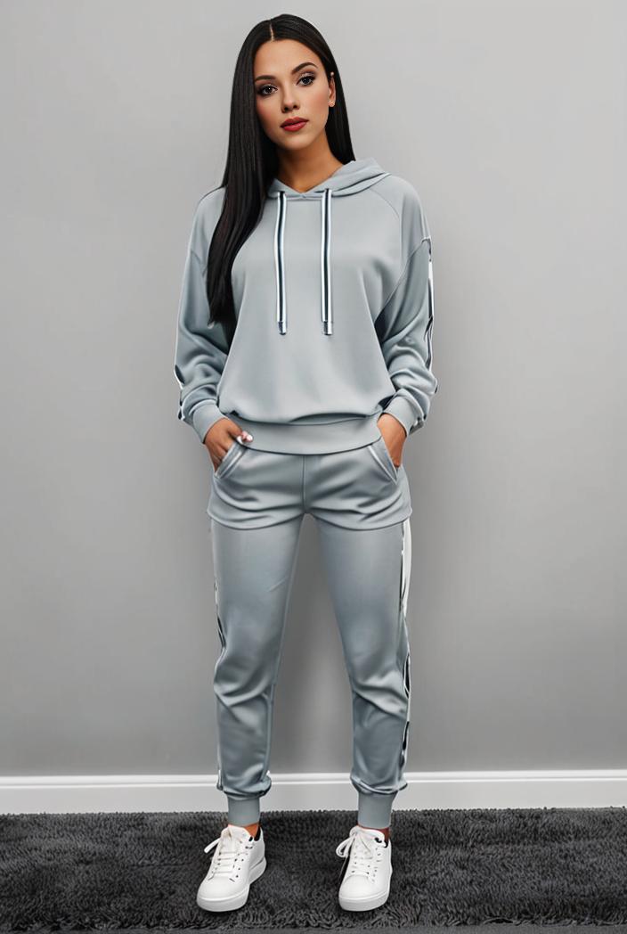 casual drawstring pants and hoodie combo set for women 136924