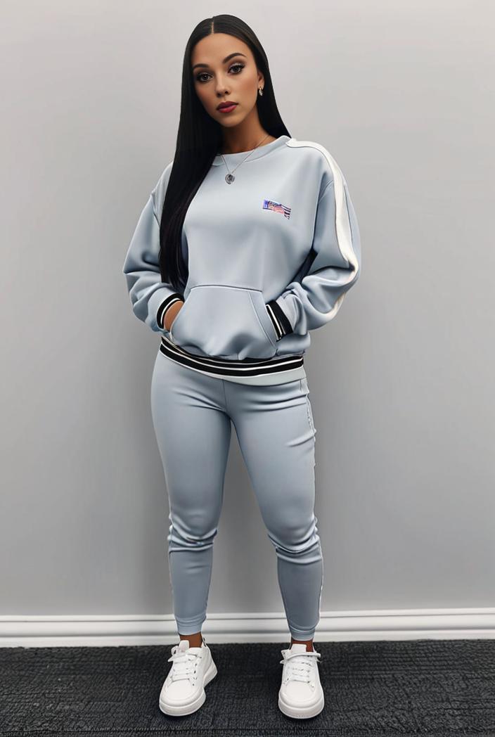 casual drawstring pants and hoodie combo set for women 136925