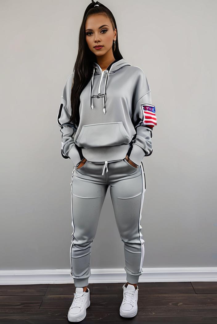 casual drawstring pants and hoodie combo set for women 136926