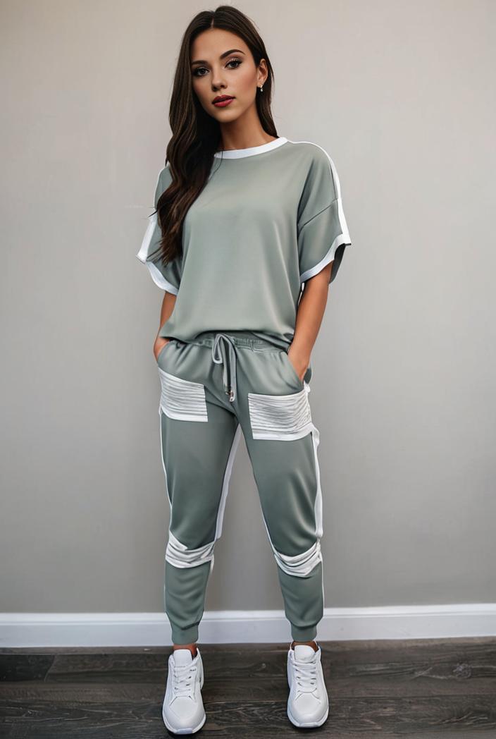 casual drawstring pants and hoodie combo set for women 136928