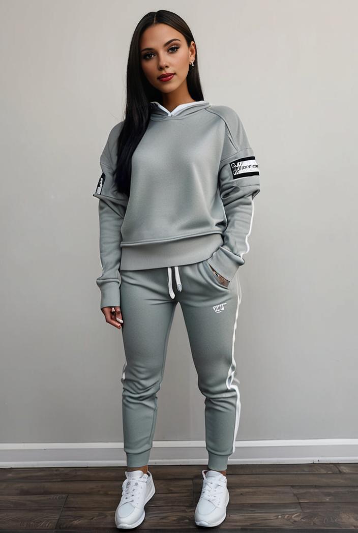 casual drawstring pants and hoodie combo set for women 136930