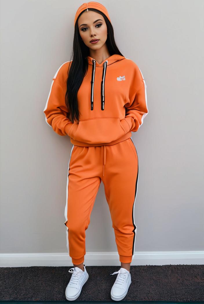 casual drawstring pants and hoodie combo set for women 136931