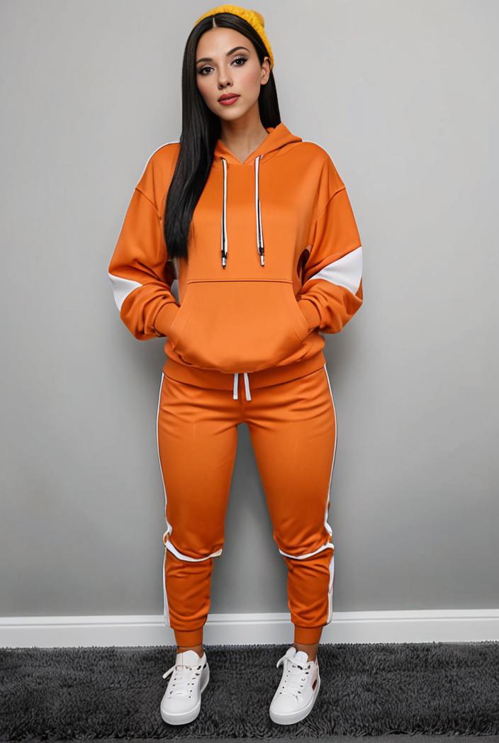 casual drawstring pants and hoodie combo set for women 136932
