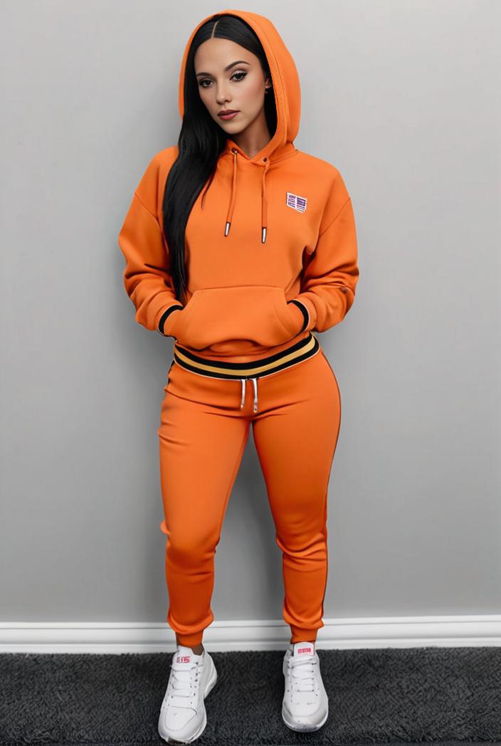 casual drawstring pants and hoodie combo set for women 136933