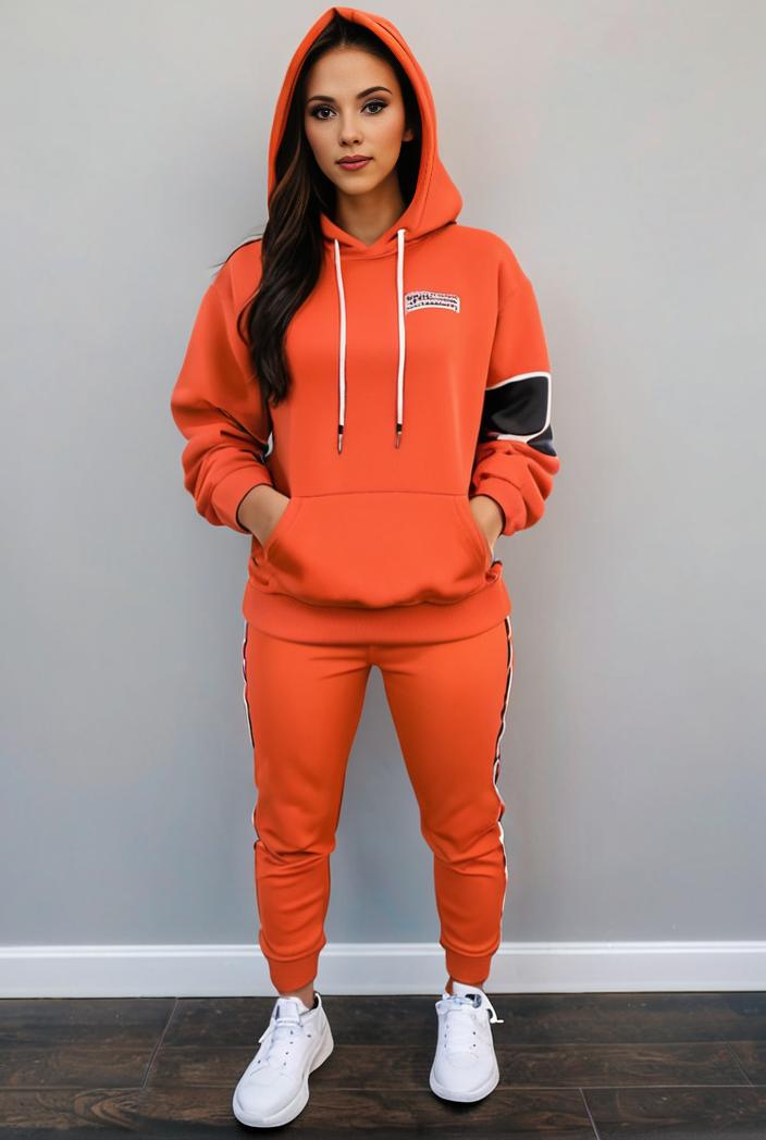 casual drawstring pants and hoodie combo set for women 136935