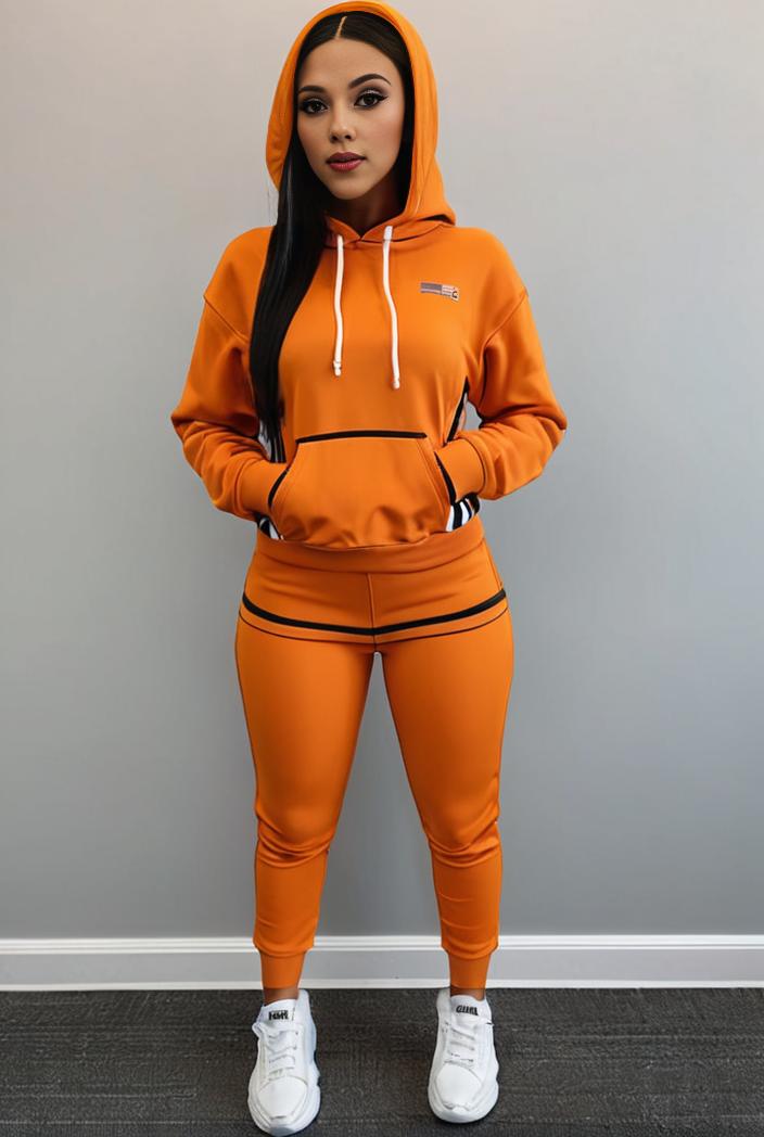 casual drawstring pants and hoodie combo set for women 136937