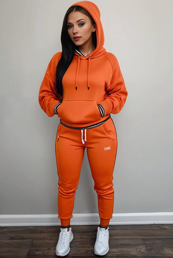 casual drawstring pants and hoodie combo set for women 136938