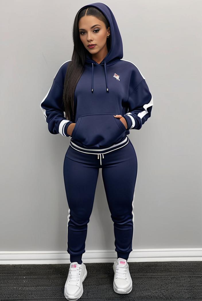 casual drawstring pants and hoodie combo set for women 136941