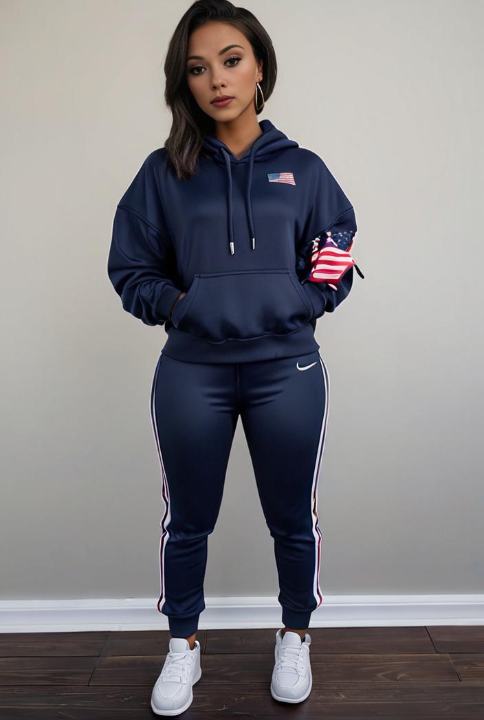 casual drawstring pants and hoodie combo set for women 136942
