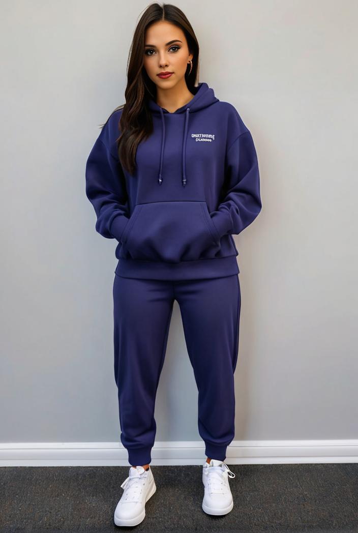 casual drawstring pants and hoodie combo set for women 136943