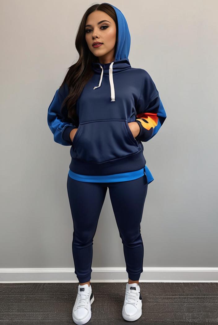 casual drawstring pants and hoodie combo set for women 136945