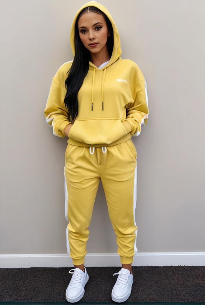 casual drawstring pants and hoodie combo set for women 136947